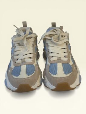 adidas Women's Light Blue and Tan Chunky Dad Sneakers